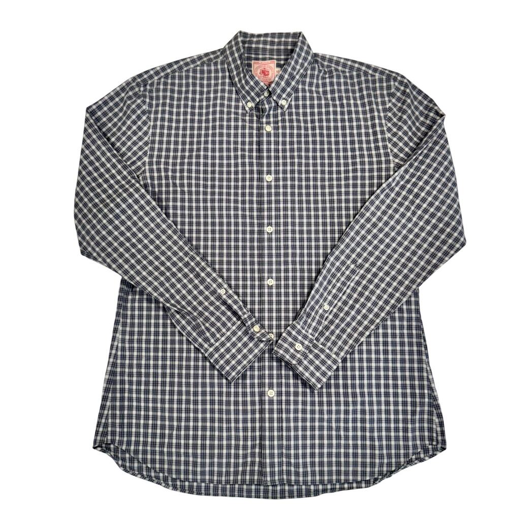 J Press Tartan Button Down Shirt Men's XL Purple Blue Cotton Heritage Plaid - Picture 3 of 16